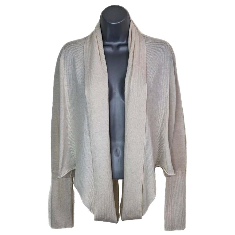 AllSaints 100% Merino Wool Open Front Cardigan Cream Size Medium